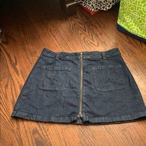 Zip front Madewell denim skirt